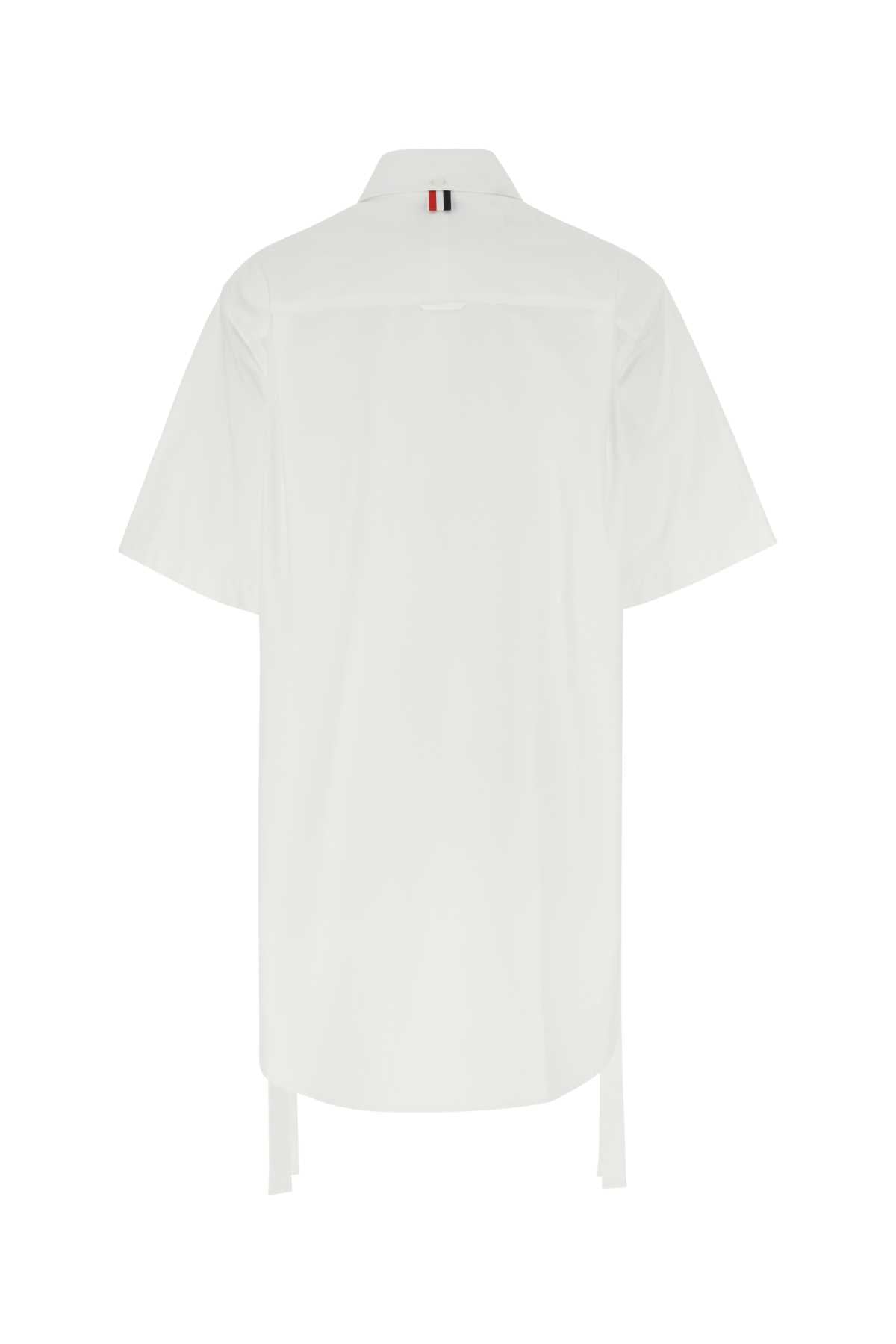 THOM BROWNE Chic White Poplin Mini Dress for Women