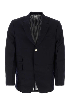 THOM BROWNE Classic Navy Wool Blazer for Men