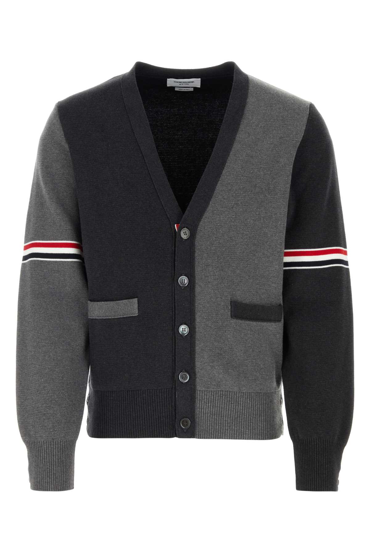 THOM BROWNE Two-Tone Knit Cardigan for Men - 24W