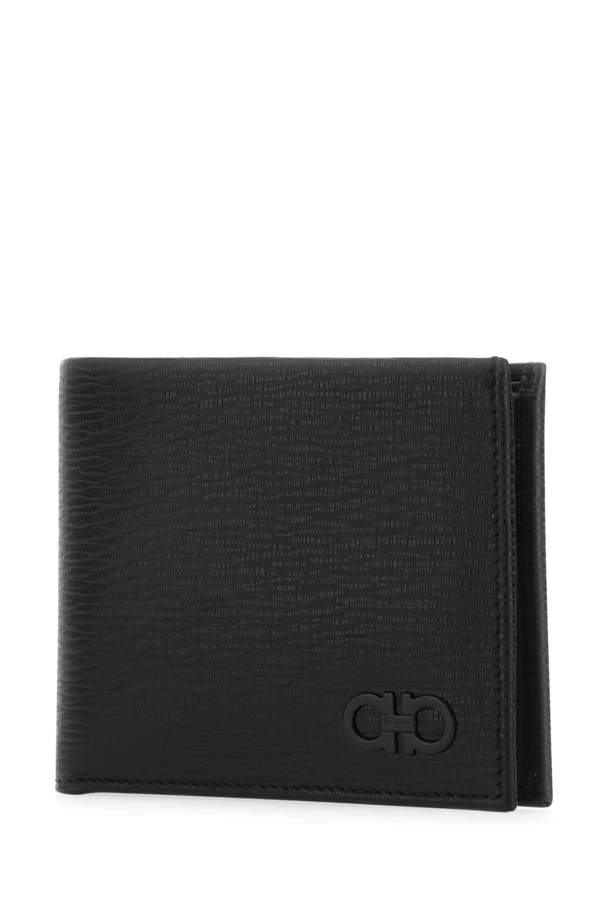 SALVATORE FERRAGAMO Mini Black Leather Wallet - Essential Accessory for Men