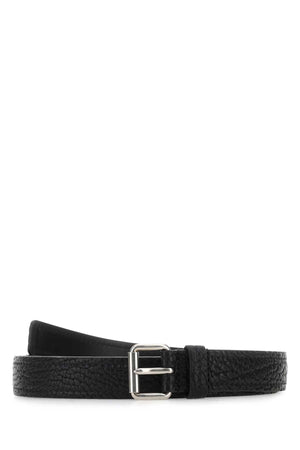 PRADA Stylish Black Leather Belt - 3 cm Height