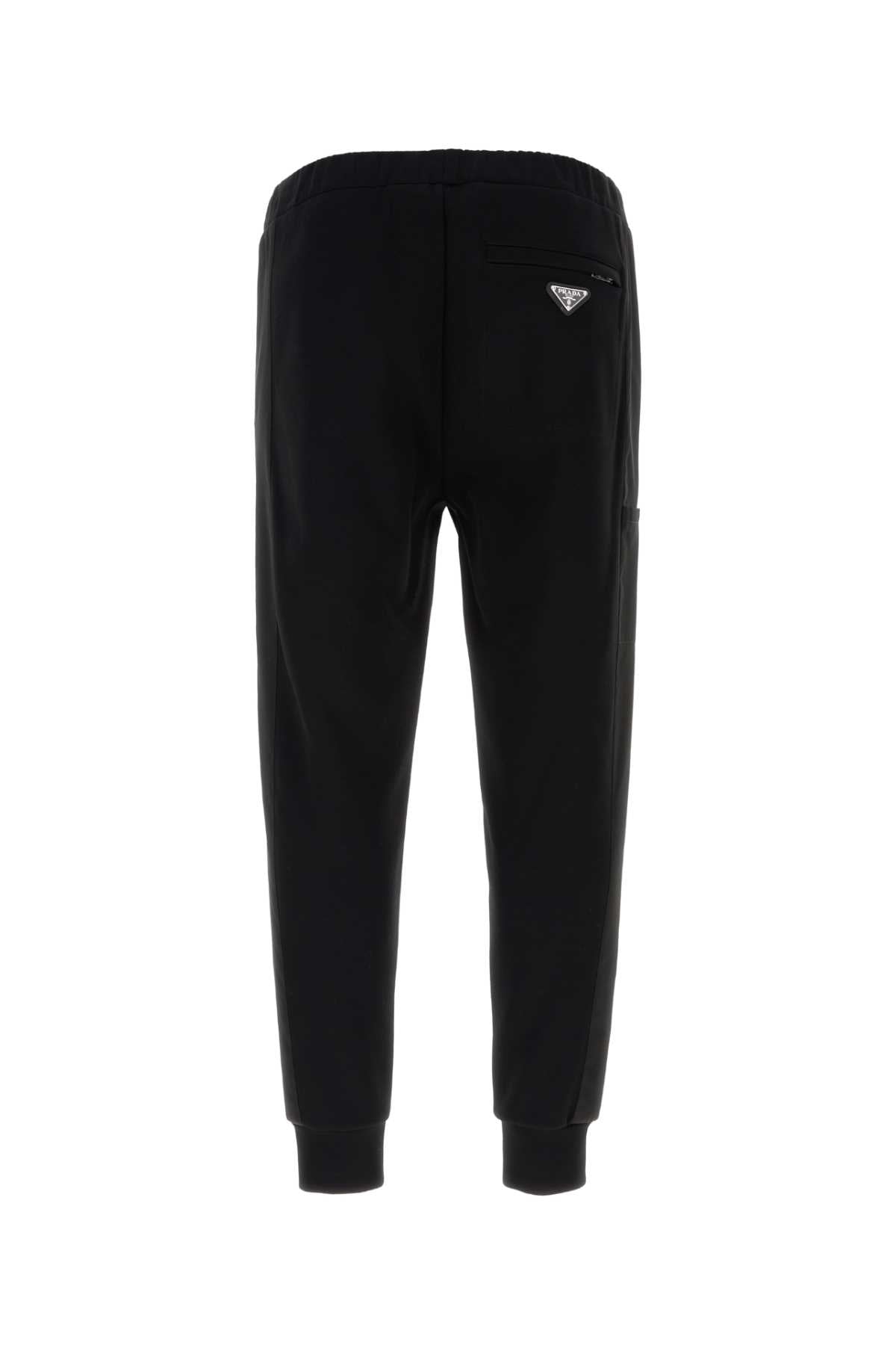 PRADA Essential Black Cotton Blend Joggers for Men