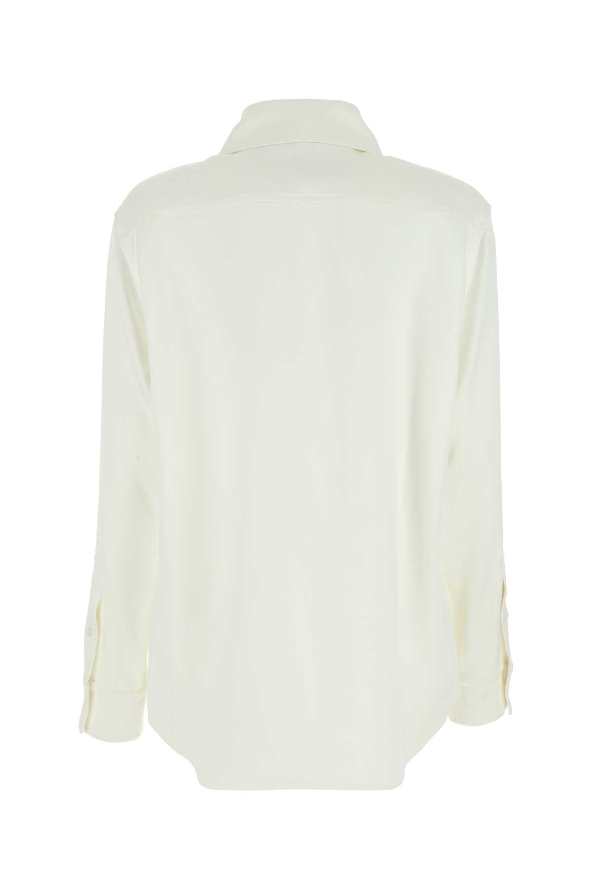 BOTTEGA VENETA Ivory Satin Button-Up Shirt for Women