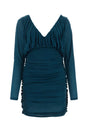 SAINT LAURENT Chic Teal Green Mini T-Shirt Dress