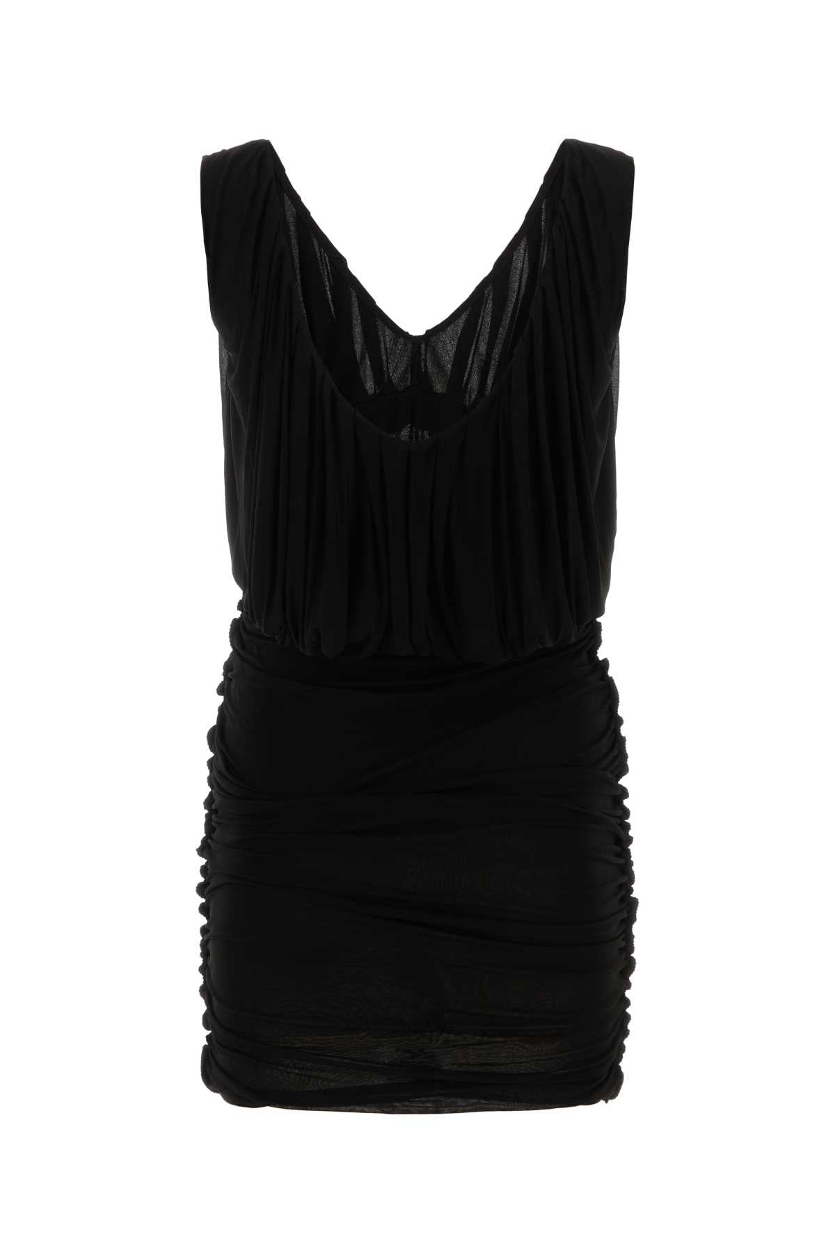 SAINT LAURENT Elegant Black Cupro Mini Dress for Women