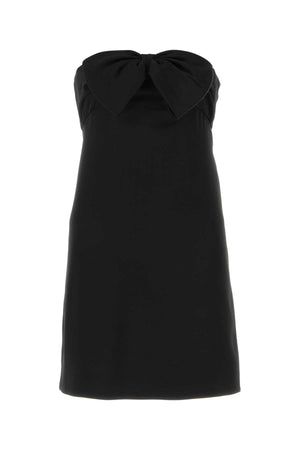 SAINT LAURENT Elegant Black Satin Mini Dress