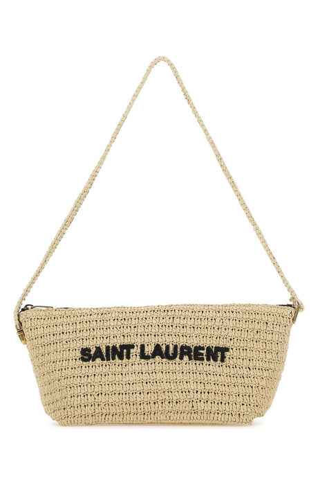 SAINT LAURENT Mini Raffia Shoulder Handbag