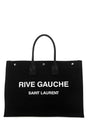 SAINT LAURENT Large Black Canvas Rive Gauche Shopping Handbag