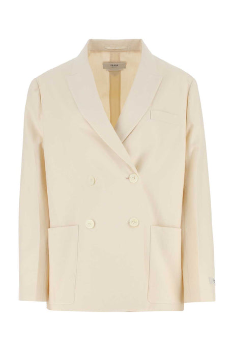 PRADA Elegant Ivory Cotton Blazer for Women