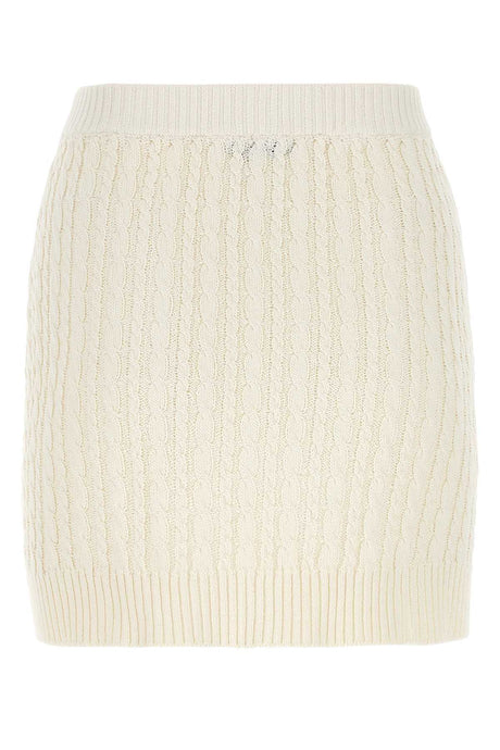 PRADA Ivory Cotton Blend Mini Skirt