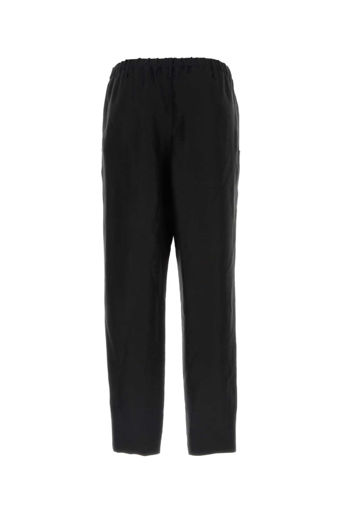 SAINT LAURENT Sleek Black Viscose Blend Pants for Men