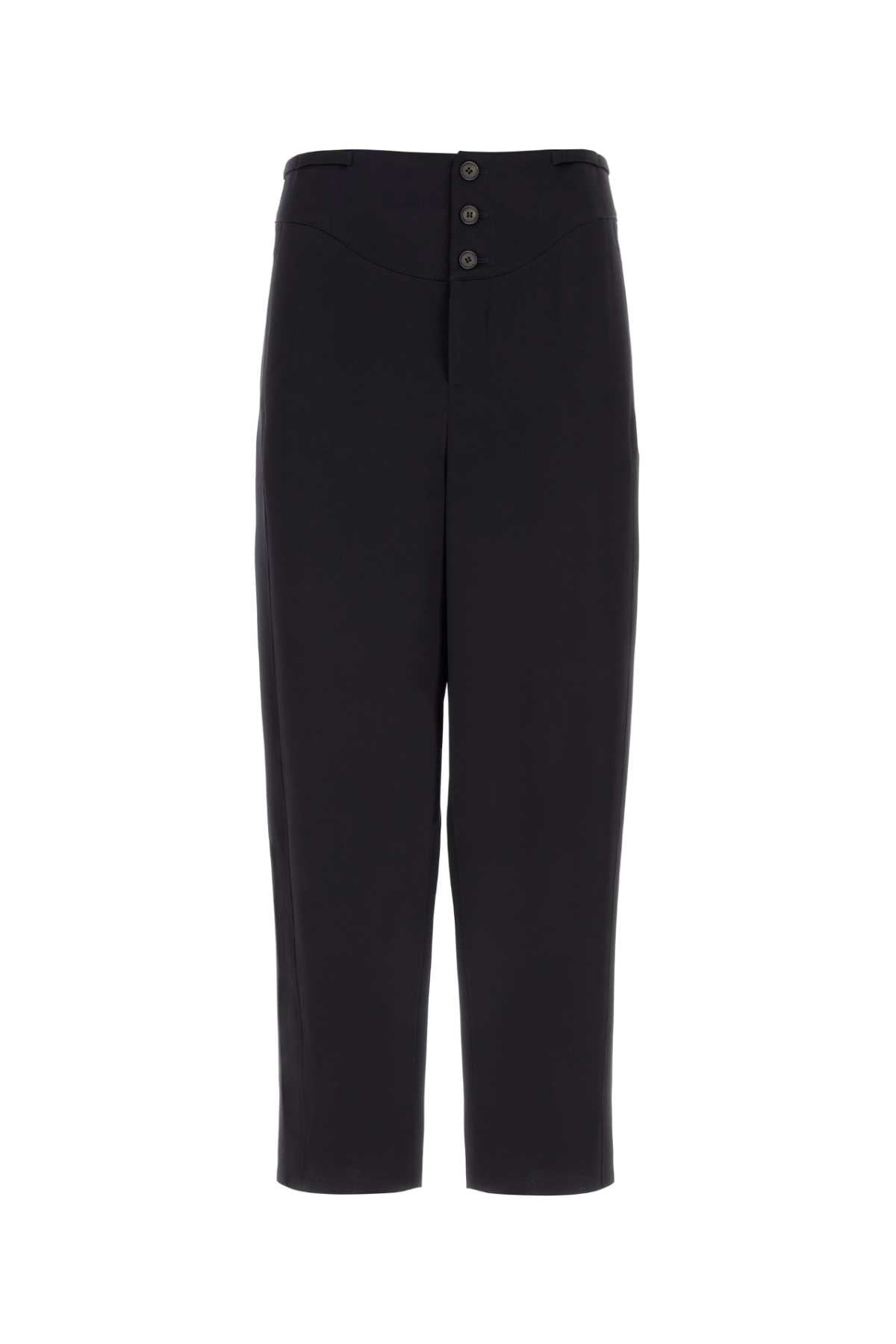 SAINT LAURENT Midnight Blue Crepe Satin Pants for Men