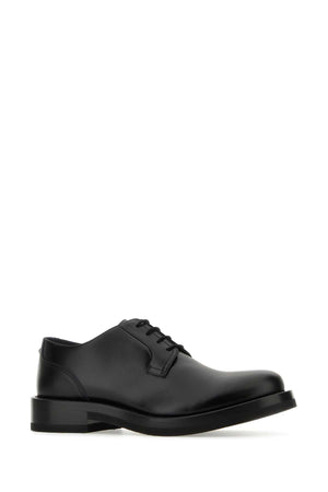 VALENTINO GARAVANI Classic Black Leather Lace-Up Shoes for Men