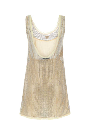 PRADA Embellished Mesh Mini Dress