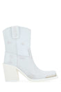 MIU MIU Chic White Leather Ankle Boots