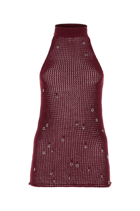 DURAZZI Burgundy Crochet Mini Top