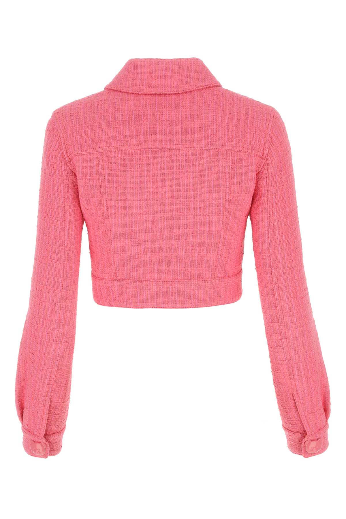 MOSCHINO Chic Pink Boucle Loop Jacket