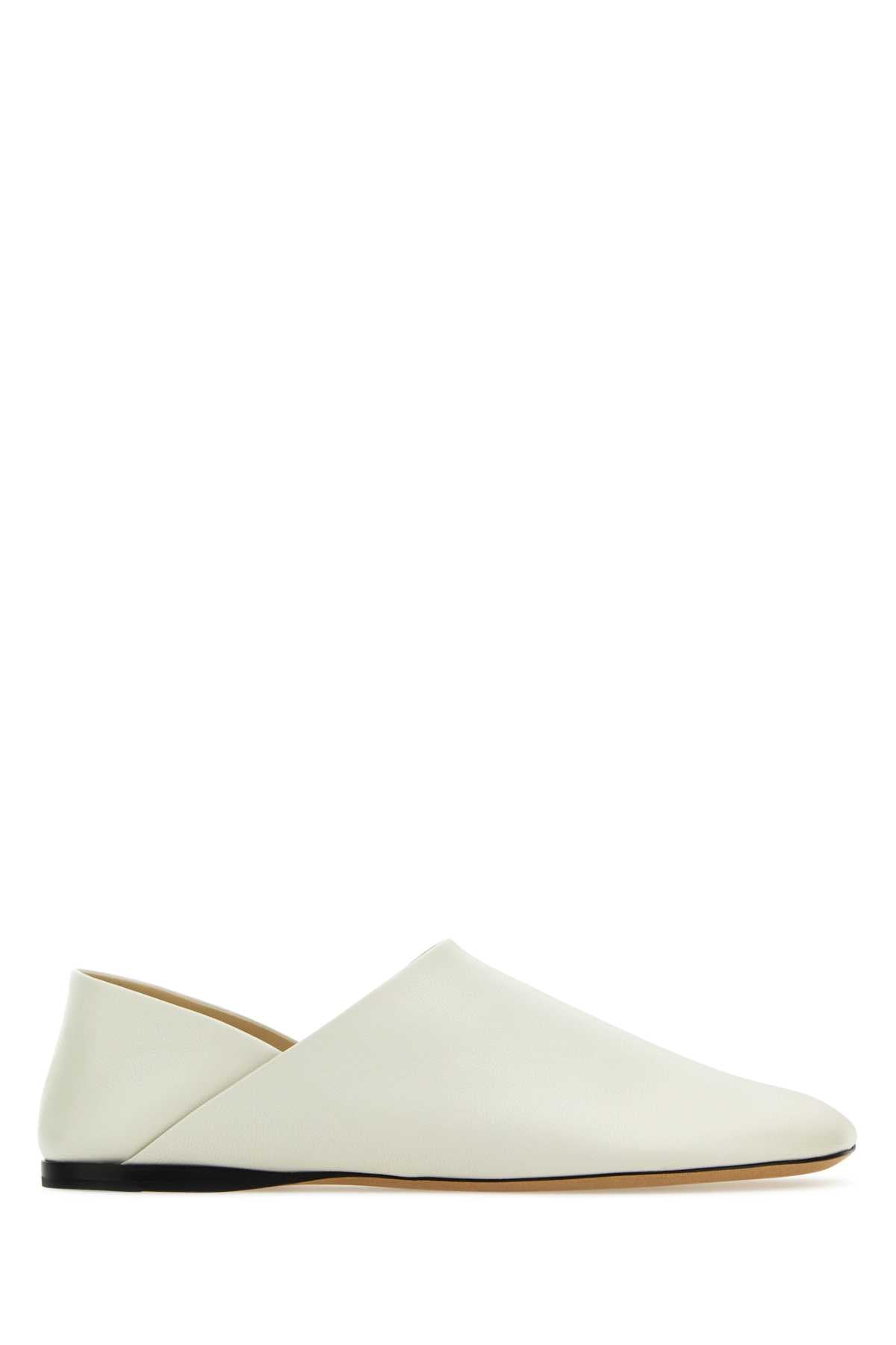 LOEWE Chic White Leather Mini Loafers for Women