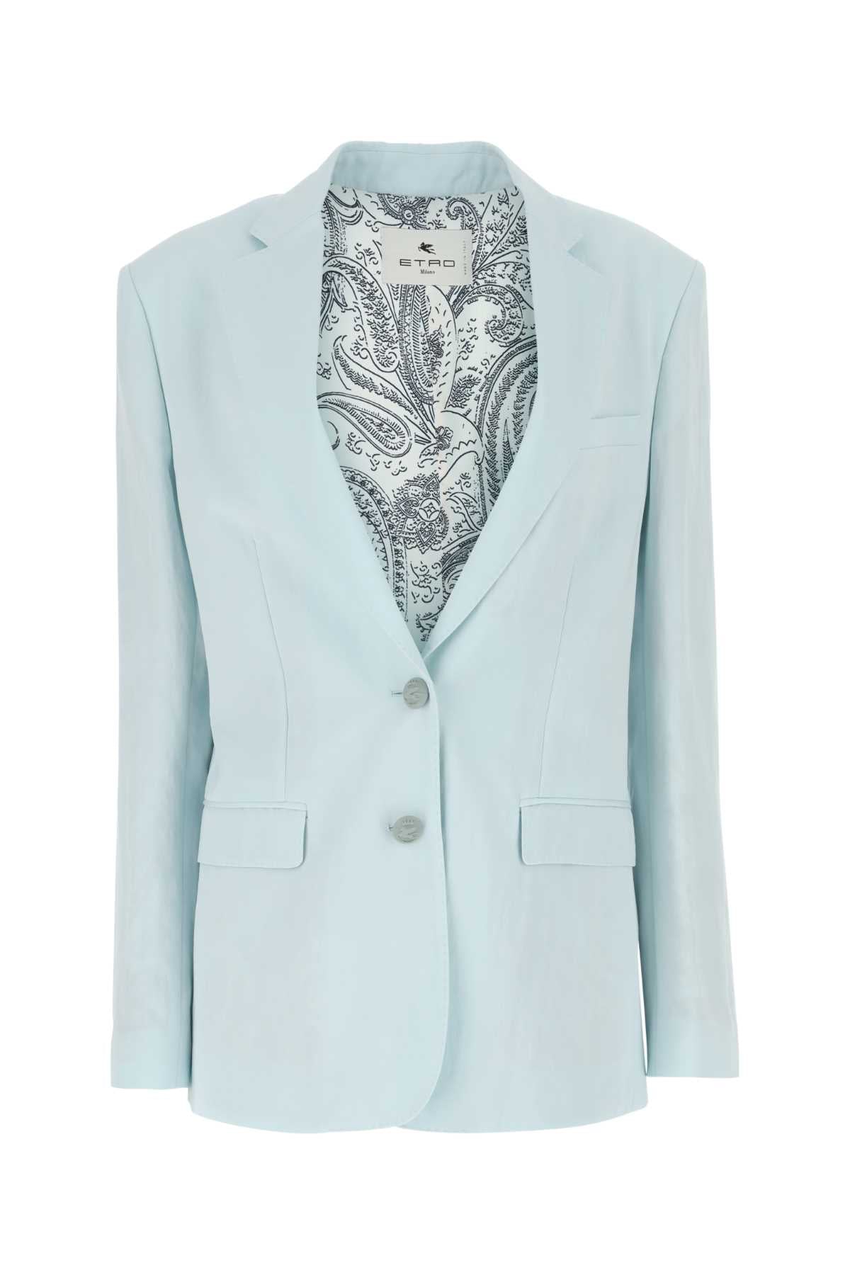 ETRO Light Blue Lyocell Blend Blazer