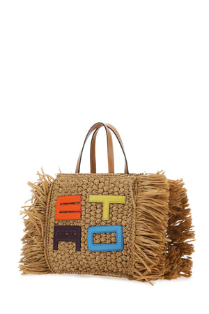 ETRO Raffia Shopping Handbag - 27cm Width, 24cm Height, 15cm Depth