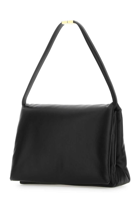 MARNI Sophisticated Black Leather Shoulder Handbag - 30 cm