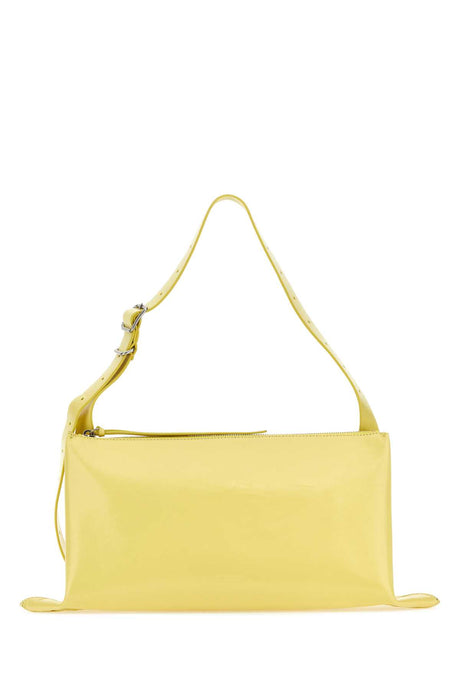 JIL SANDER Yellow Leather Shoulder Handbag - Spacious Design (43 cm x 19 cm x 10 cm)