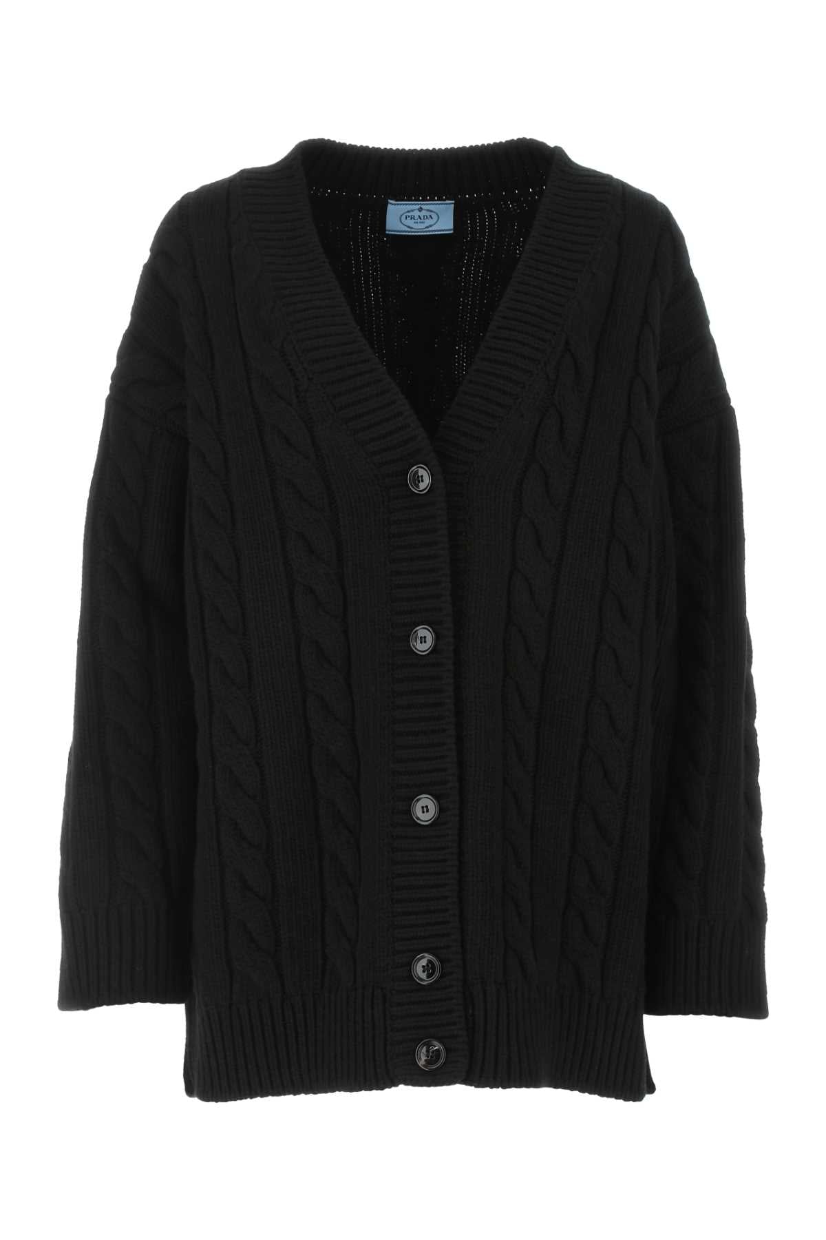 PRADA Oversize Wool Blend Cardigan