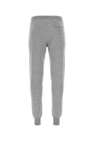 PRADA Melange Grey Stretch Cashmere Blend Joggers