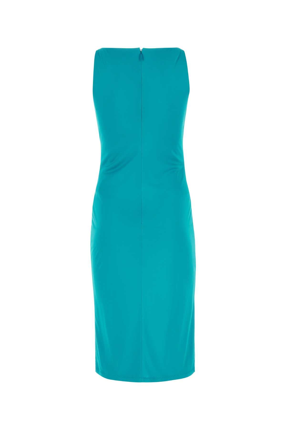 VERSACE Chic Teal Green Crepe Mini Dress