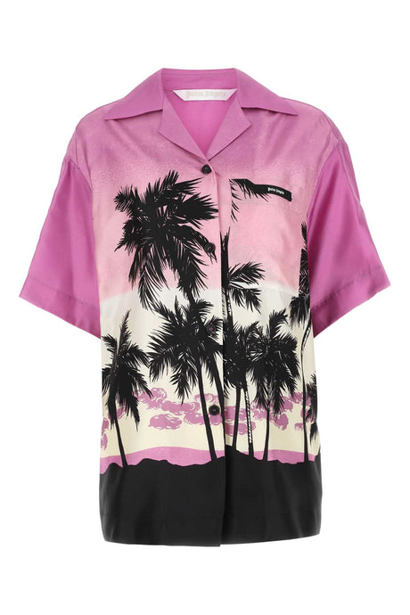 PALM ANGELS Oversized Printed Silk Shirt