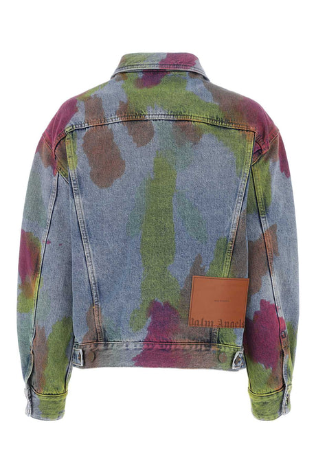 PALM ANGELS Oversized Multicolor Denim Jacket for Women