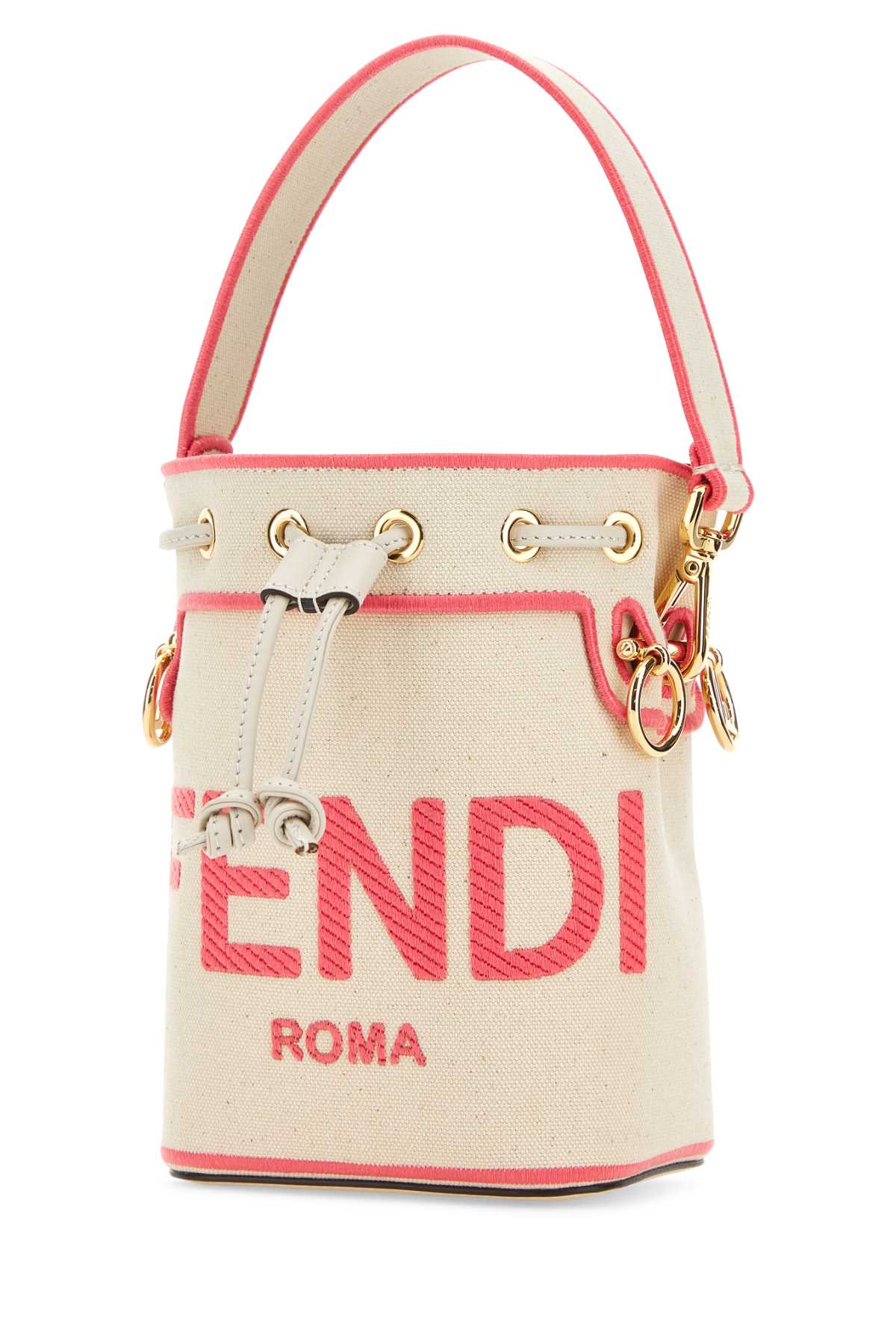 FENDI Mini Canvas Bucket Handbag