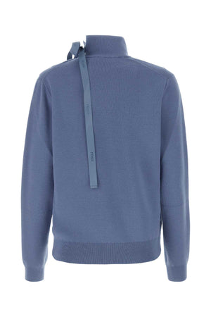 FENDI Air Force Blue Stretch Wool Blend Sweater