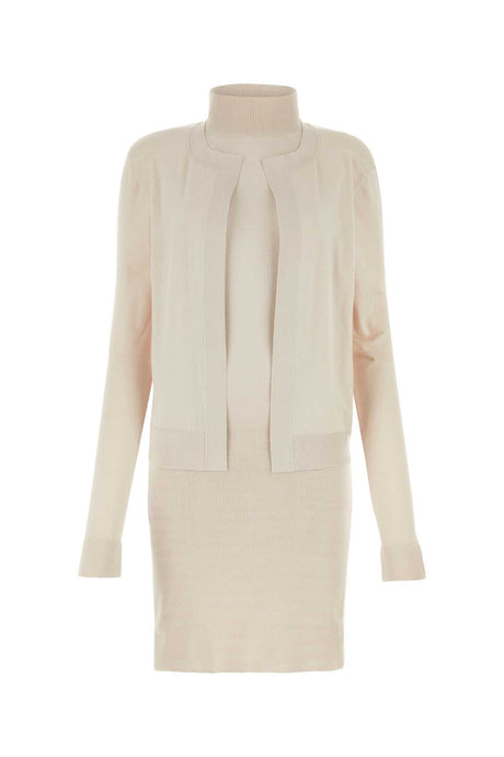 FENDI Mini Dress in Light Pink Stretch Silk Blend