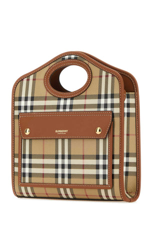 BURBERRY Mini Printed Canvas and Leather Pocket Handbag