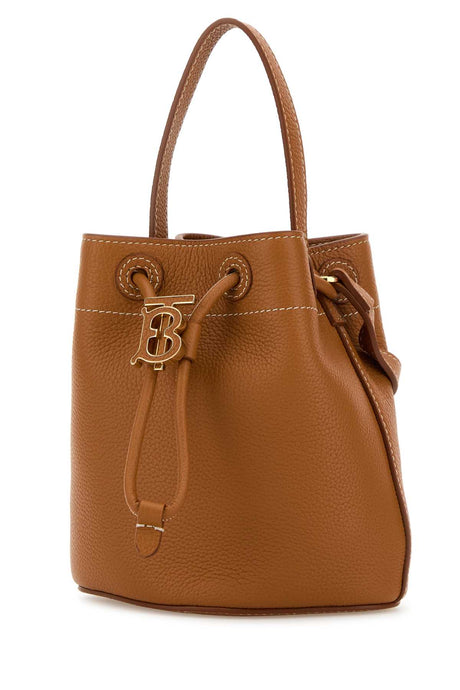 BURBERRY Mini Leather Bucket Handbag