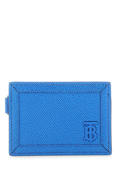 BURBERRY Mini Leather Card Holder - Turquoise