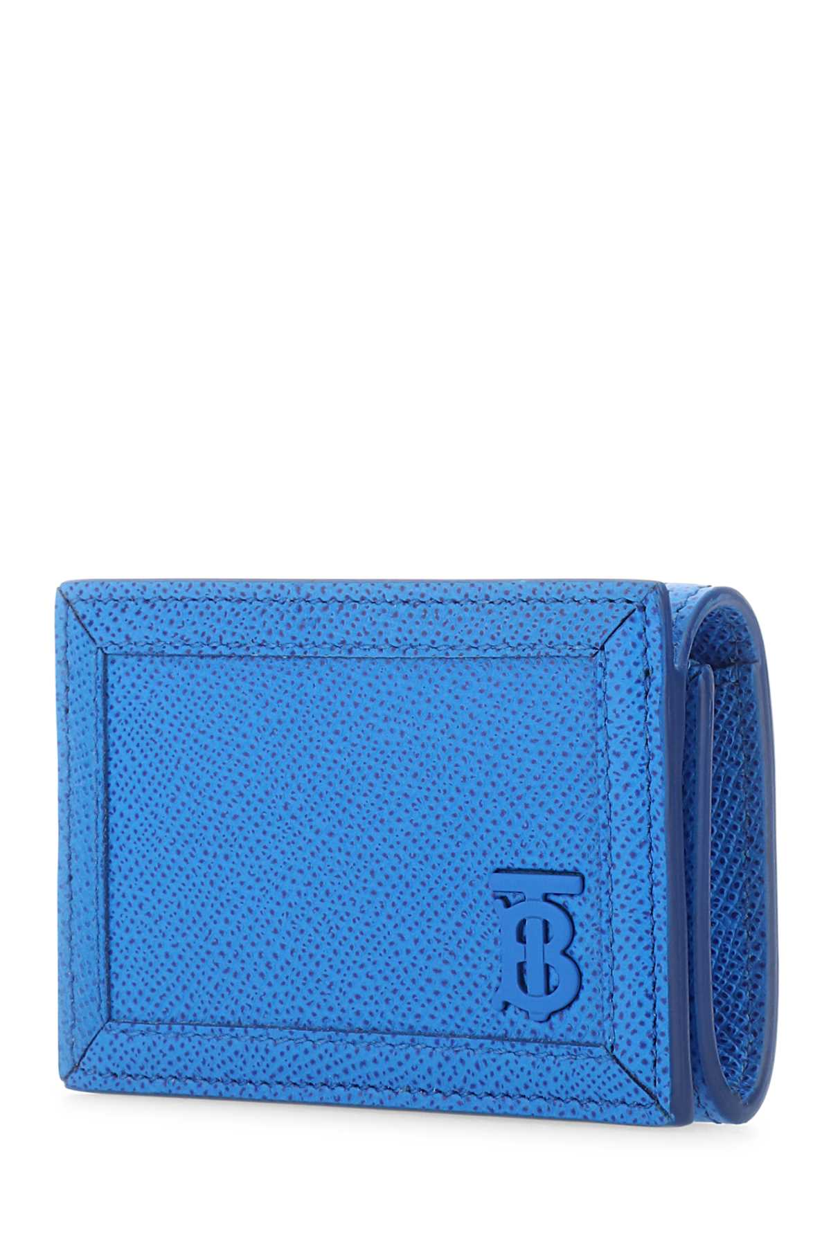 BURBERRY Mini Leather Card Holder - Turquoise