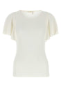 CHLOE Ivory Stretch Wool Blend Top