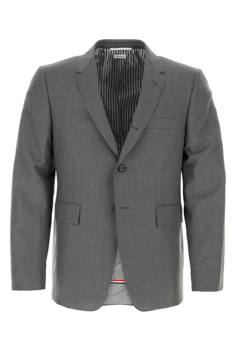 THOM BROWNE Classic Grey Twill Blazer for Men