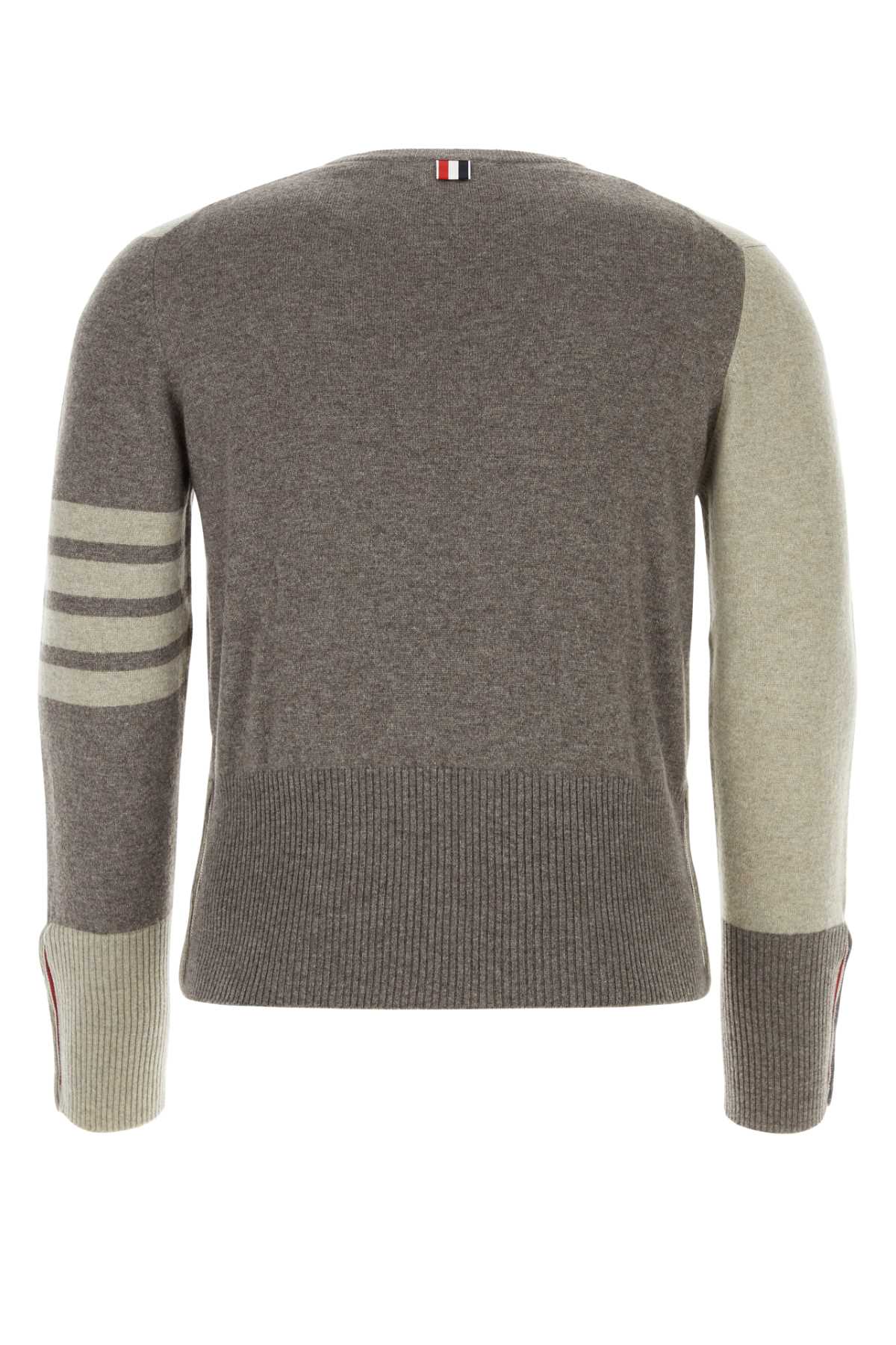 THOM BROWNE Two-tone Cashmere Sweater for Men - Seasonal Style 23W