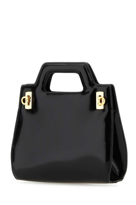 SALVATORE FERRAGAMO Chic Black Leather Mini Handbag