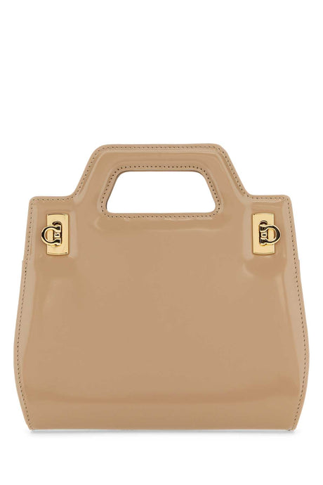 SALVATORE FERRAGAMO Mini Beige Leather Handbag