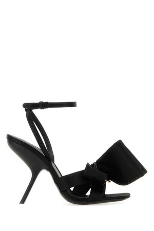 SALVATORE FERRAGAMO Elegant Black Satin High Heel Sandals (10.5 cm)