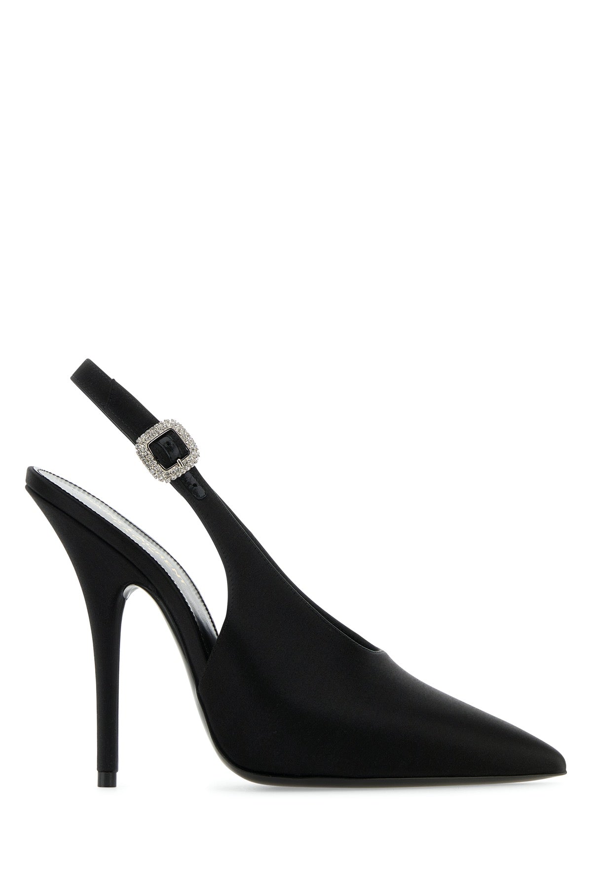 SAINT LAURENT Elegant Black Satin Pumps with 11.5 cm Heel Height