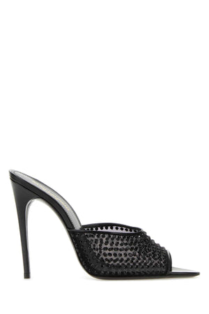 SAINT LAURENT Embellished Mesh Gippy 110 Flat Sandals