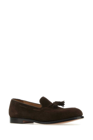 CROCKETT&JONES Chocolate Suede Cavendish Loafers for Men