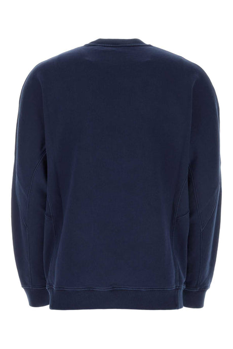 BURBERRY Navy Blue Oversized Cotton Sweatshirt for Men