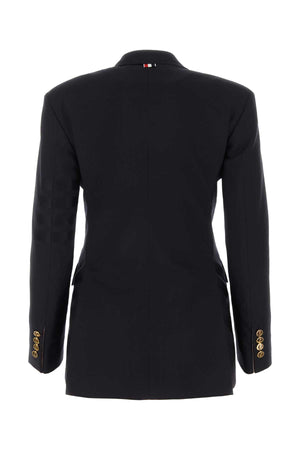 THOM BROWNE Midnight Blue Wool Blazer for Women