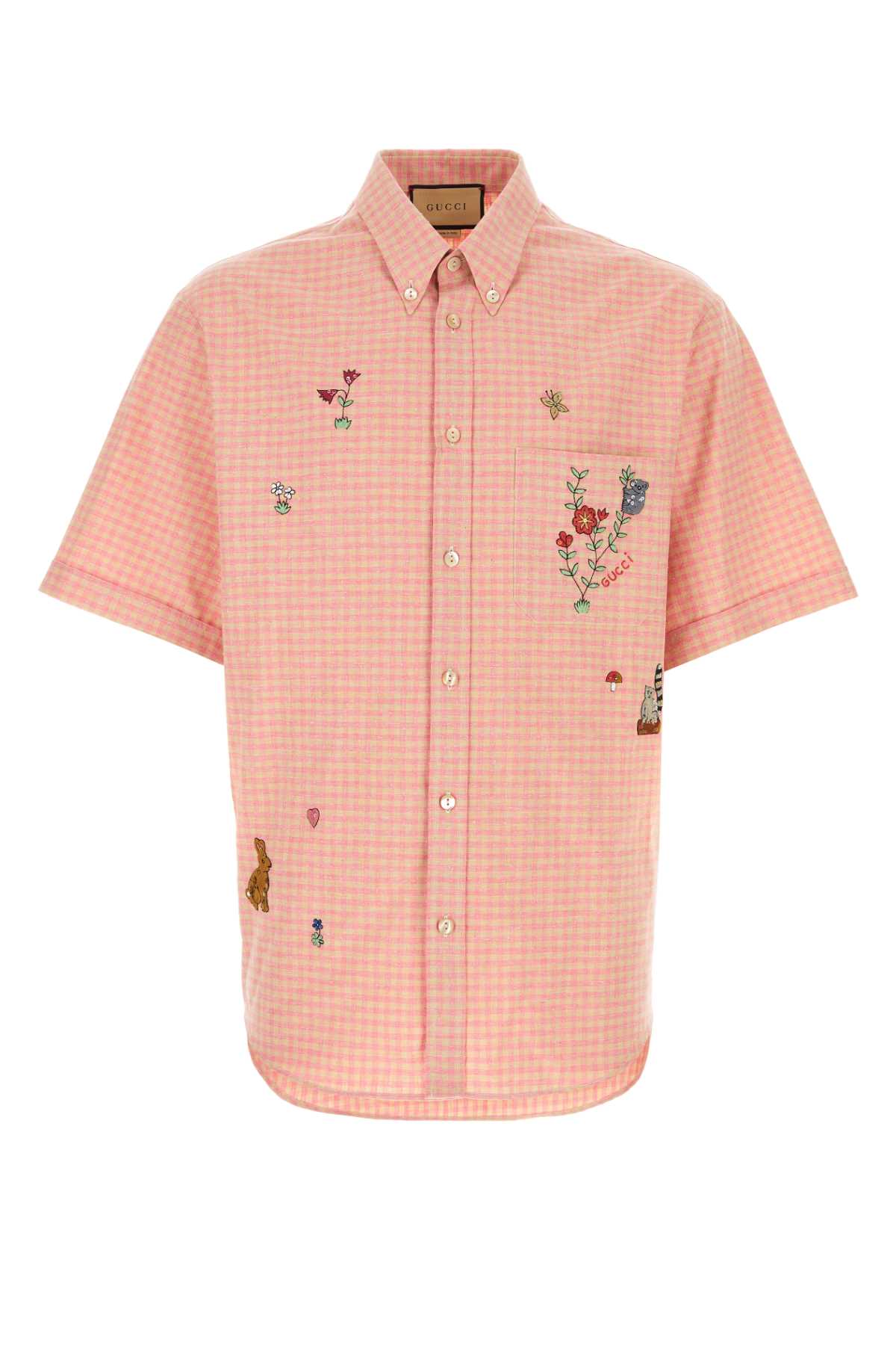 GUCCI Checked Embroidered Cotton Shirt for Men - 23S Collection